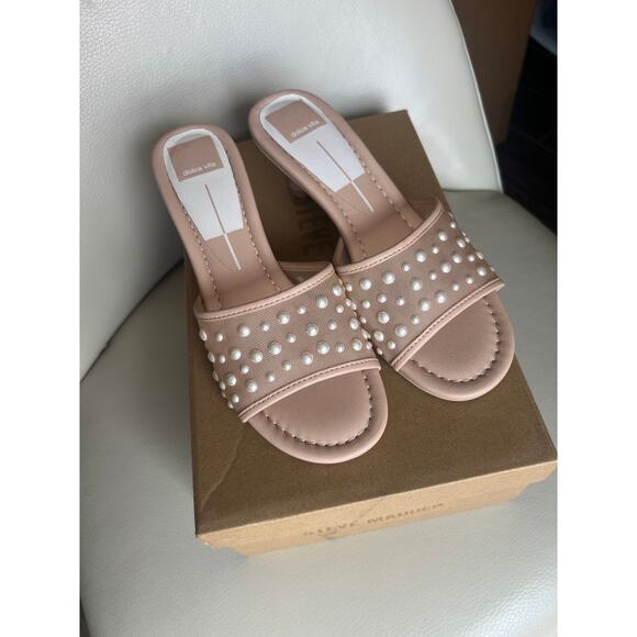 Dolce Vita Meeza Pearl Sandal in Blush mesh 7 - Picture 1 of 4